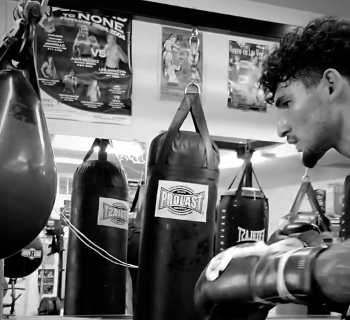 Johnny Tapia Jr training in gym